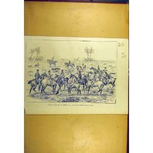  1878 Jackal Hunting India Sketch Horses Hounds Print