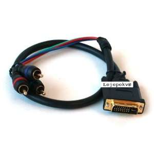  DVI I to 3 RCA component cable   2ft 