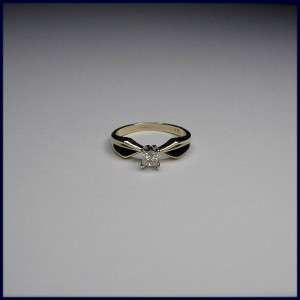 Elegant Princess Diamond 1/3 CT Solitaire Engagement Ring 14K 5mm 