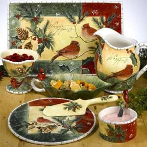  Holly Birds 3.25 QT Pitcher, By Susan Winget Designs 