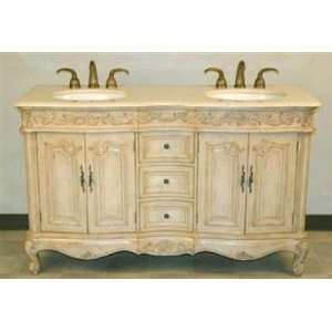  HYP 0145 CM UIC 58 58 Double Sink Cabinet   Crema Marfil 
