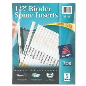  Avery® Custom Binder Spine Inserts, 1/2 Spine Width, 16 