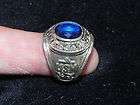 VINTAGE STERLING U.S. NAVY MANS RING WITH BLUE STONE