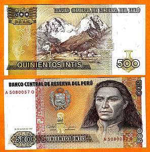 PERU 500 INTIS 1987 UNC  