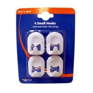  Homz 4 Pack Peel N Stick Small Bath Hooks Case Pack 48 