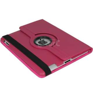brand new hot pink leather case for apple ipad 2g
