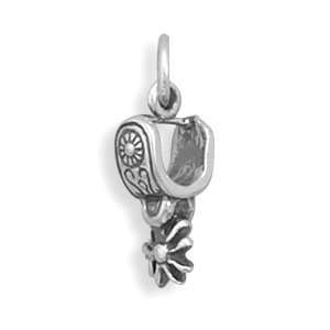  Sterling Silver Charm Pendant Cowboy Boot Spur Jewelry