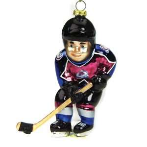  BSS   Colorado Avalanche NHL Glass Hockey Player Ornament 