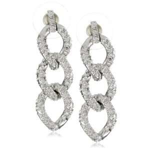  CZ by Kenneth Jay Lane Trend CZ Triple Link Dangle 