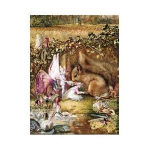 Wounded Squirrel by John Anster Fitzgerald. size 16 inches width by 
