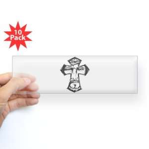   Bumper Sticker Clear (10 Pack) Jesus Christ in Cross 