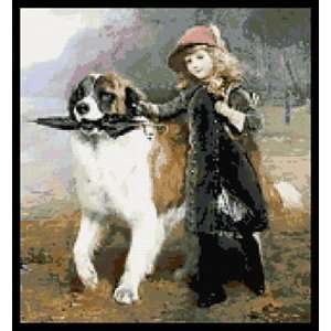  Off to School with St Bernard Counted Cross Stitch Kit 