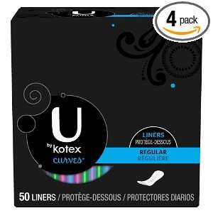  U by Kotex Curves Lightdays Pantiliners, 50 count Boxes 