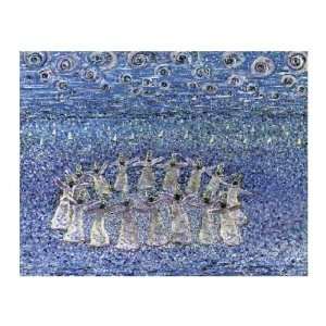  Dancing Dervishes in Blue Peter Sickles. 26.00 inches by 