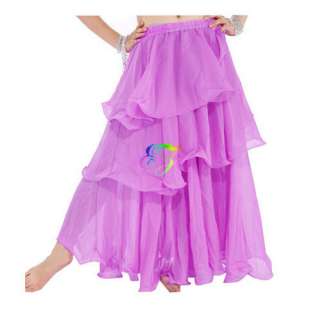 NWT Three Layers Costume Chiffon Belly Dance Skirt New  