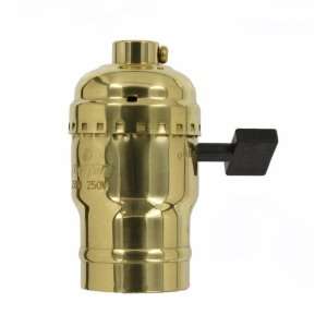 9842 BR Medium Base Complete, Brass Shell Incandescent Lampholder, Key 