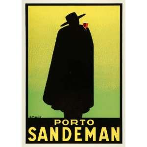  1938 Ad Porto Sandeman French Wines Don Silhouette Green 