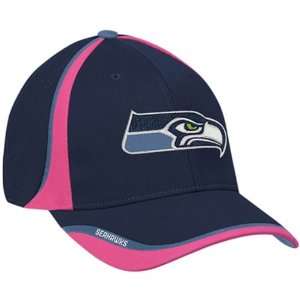 Reebok NFL Seattle Seahawks Navy Blue & Pink Breast Cancer Awareness 