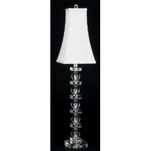   Lamp Works Crystal Stacked Ball Square Table Lamp