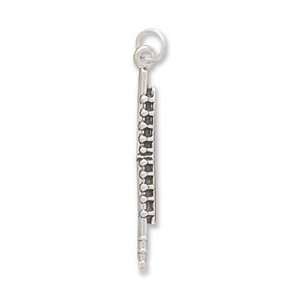  Sterling Silver Flute Charm with 18 Steel Chain Jewelry