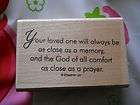 Rubber Stamp Saying Phrase Quote Verse Sympathy Loved One Always 