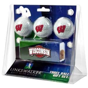 Wisconsin Badgers NCAA 3 Golf Ball Gift Pack w/ Hat Clip  