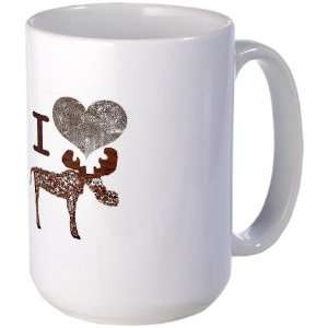  I love Moose / I Heart Moose Cute Large Mug by  