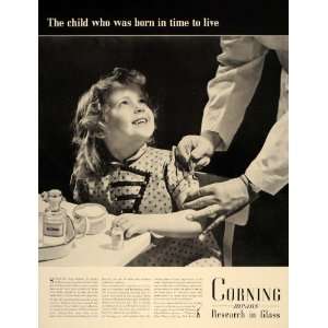  1937 Ad Corning Glass Insulin Bottle Injection Diabetes 
