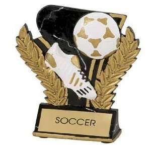  Soccer Trophies   Gold and Black 6 Inch Wreath Resin Award 