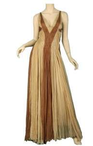 NEW VERSACE COUTURE CHIPHON SILK RUNWAY EVENING GOWN DRESS 42/8  