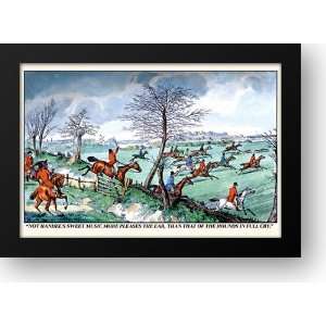 Hunters Race after the Hounds in Full Cry 22x16 Framed Art 