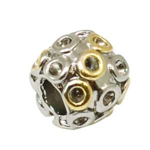    TOC BEADZ Two Tone Bubbles 9mm Slide On Off Charm Bead Jewelry