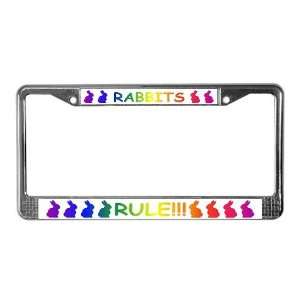  Rabbits Rule Pets License Plate Frame by  