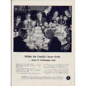 Within the Familys inner circle, beer is welcome, too  1941 