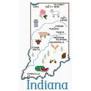  Indiana Map   Cross Stitch Pattern Arts, Crafts & Sewing