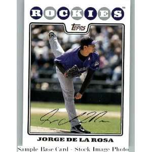  2008 Topps Update #UH132 Jorge De La Rosa   Colorado 