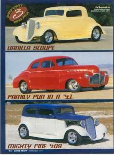 1934 41 35 CHEVY STREET RODS ORIGINAL 1999 ARTICLE  