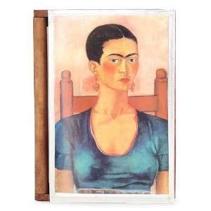  Wood cover notebook, Frida Kahlo in Blue