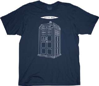 Doctor Who TV Series Linear Design Tardis T Shirt, NEW  