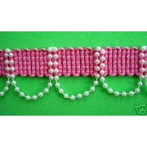   11 Yds Scalloped Pearl Gimp Braid Pink 1 Wide Arts, Crafts & Sewing