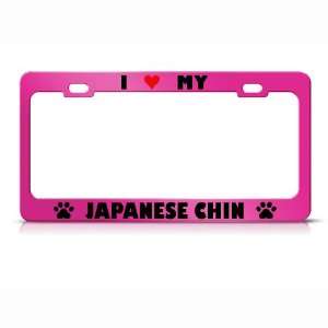  Japanese Chin Paw Love Heart Pet Dog Metal license plate 