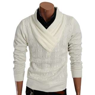 Mens Casual Turtleneck Knit Sweater Tshirts IVORY(KS01)  