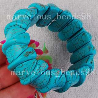 New Turquoise Beads Bracelet Bangle Gemstone 7 G2375  