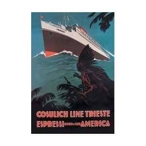  Trieste Cruise Line to North and South America 20x30 