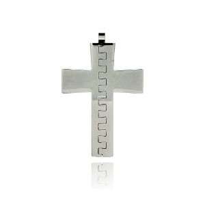  Steel Cross Pendant Length 1.77 Inches Width 1.1 Inches Jewelry