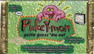 Pukey Mon Gotta Gross Em Out Trading Cards Pack 5 Cards  
