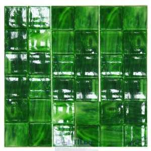  Stained glass 2 glass tiles in verde film faced sheets 
