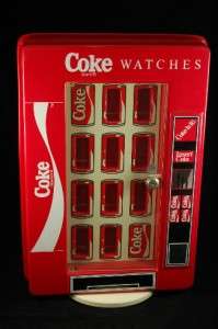 Rare Coca Cola COKE Swatch Watch Display w/ 13 Watches, Double Sided 