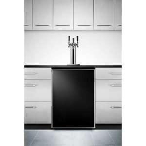   Built In Beer Dispenser in Black with Three Taps and