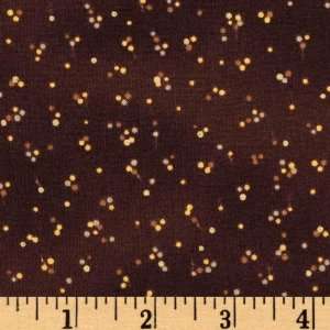  44 Wide Keiko Dots Metallic/Brown Fabric By The Yard 